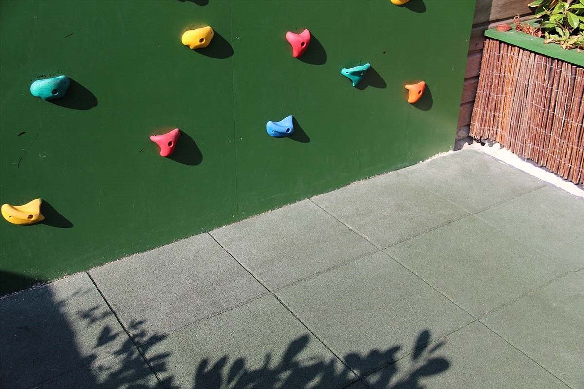 Rubbertegel 50x50x4,5cm groen