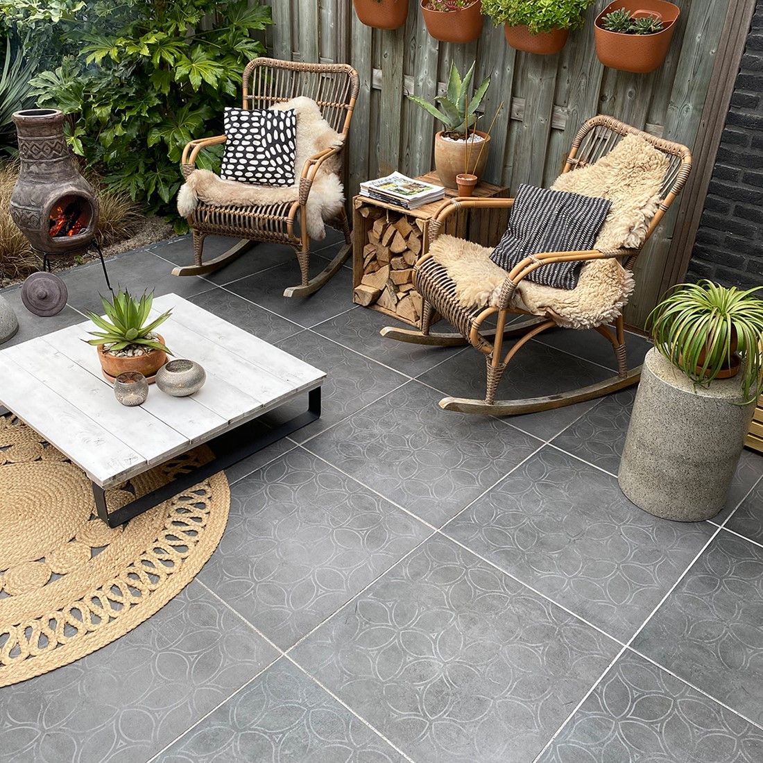 Cera3line 60x60x3cm Square Decor antraciet