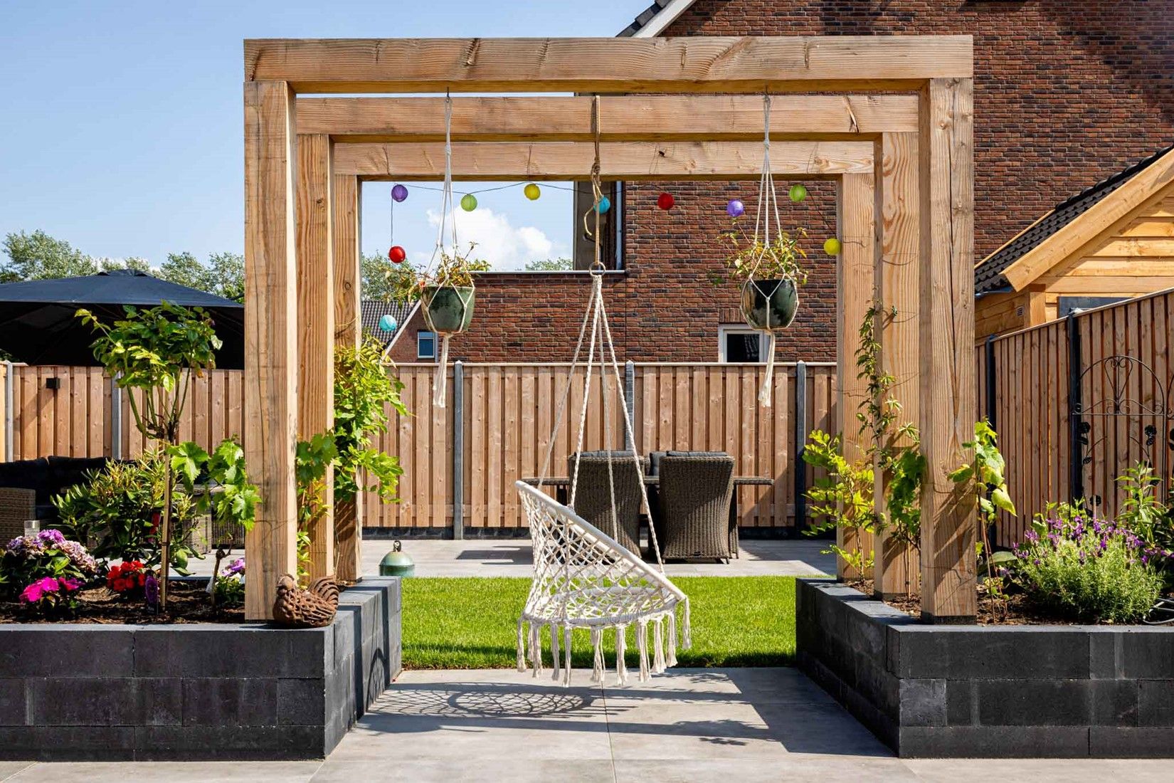 Palissade block 45x15x15cm zwart