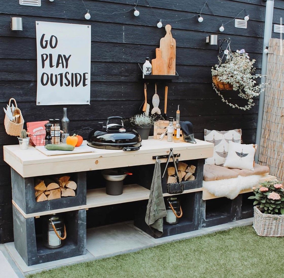 U-Element Hoek 40x40x50cm grijs