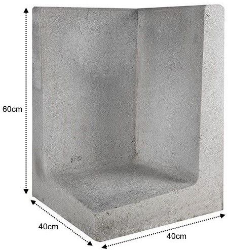 L-Element Hoek 40x40x60cm grijs