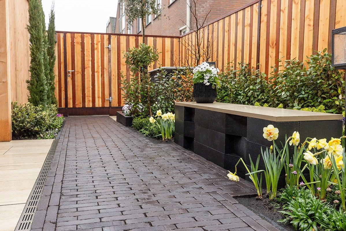 Palissade block wave 60x15x15cm zwart