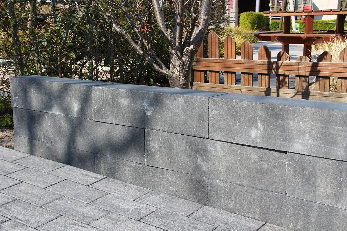 Palissade block 60x15x15cm Grijs/Zwart