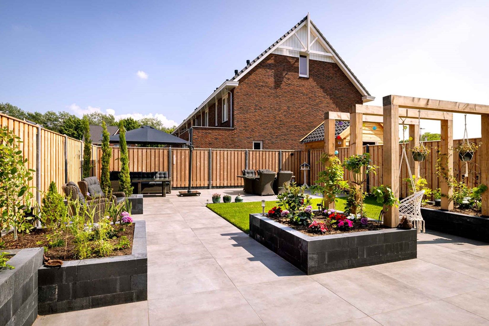 Palissade block 60x15x15cm zwart