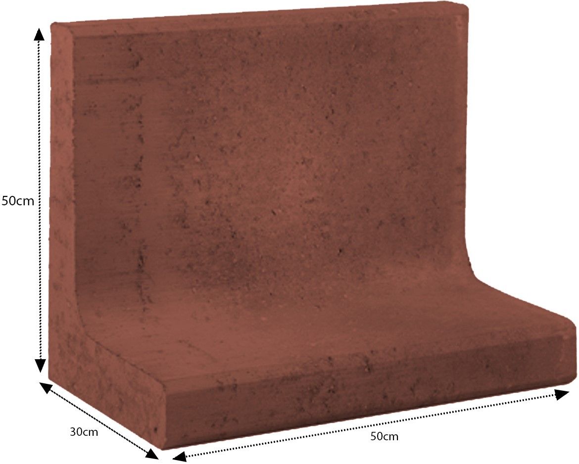 L-Element 50x30x50cm corten-bruin